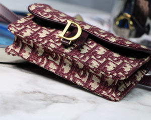 Dior Saddle Belt Bag S5619 Red Dior Oblique Jacquard - Default Title - View 8