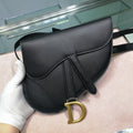 Dior Saddle Belt Bag S5632 Black Goat leather - Default Title - View 1