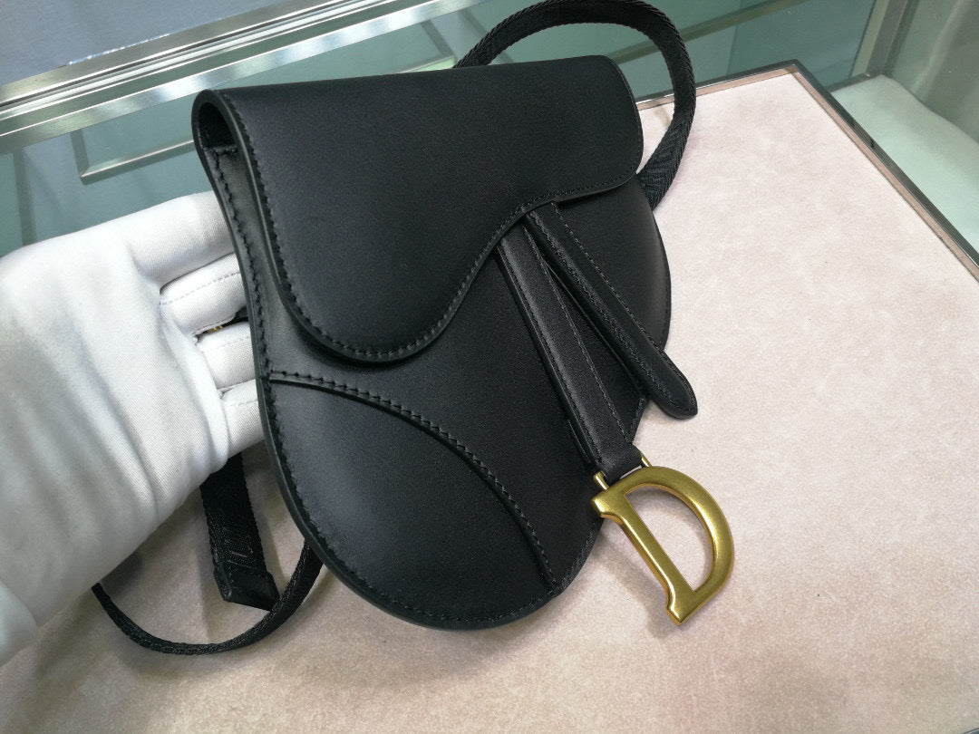 Dior Saddle Belt Bag S5632 Black Goat leather - Default Title - View 3