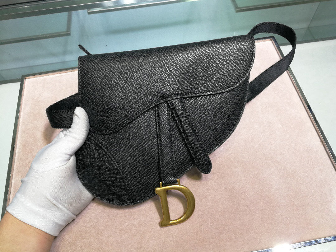 Dior Saddle Belt Bag S5632 Black grained calfskin - Default Title - View 1
