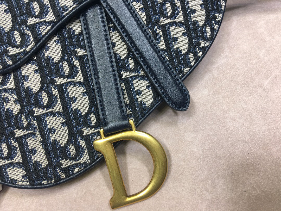 Dior Saddle Belt Bag S5632 Blue Dior Oblique Jacquard - Default Title - View 4