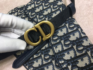 Dior Saddle Belt Bag S5632 Blue Dior Oblique Jacquard - Default Title - View 5