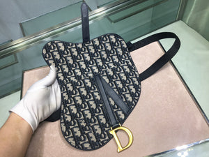 Dior Saddle Belt Bag S5632 Blue Dior Oblique Jacquard - Default Title - View 6