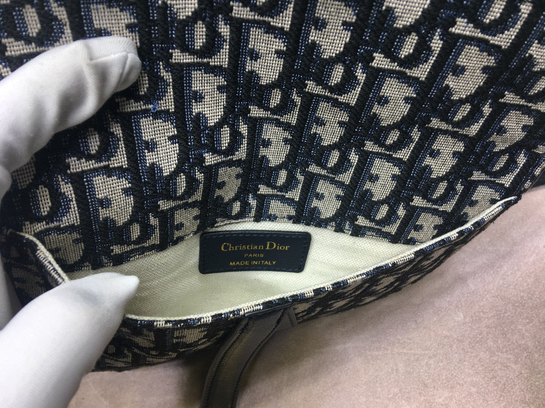 Dior Saddle Belt Bag S5632 Blue Dior Oblique Jacquard