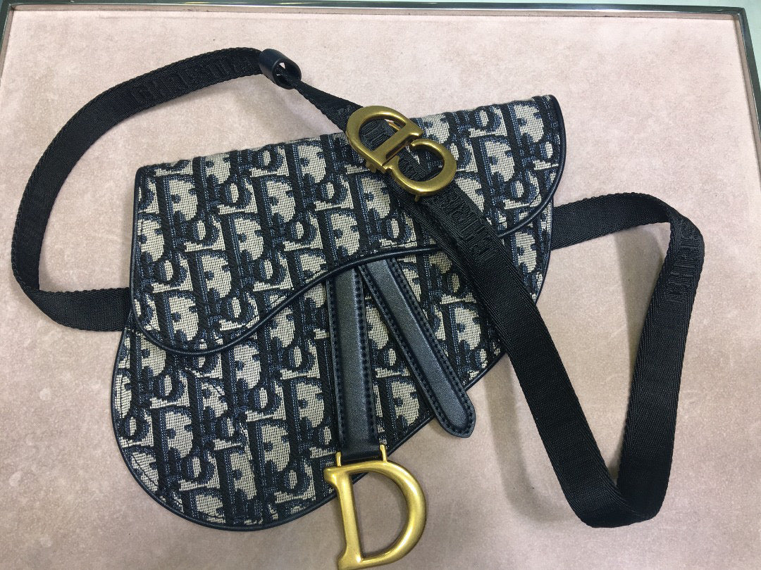 Dior Saddle Belt Bag S5632 Blue Dior Oblique Jacquard - Default Title - View 8