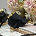 Dior S5685 Micro Saddle Bag With Strap Scarlet Black Goatskin - Default Title - View 1