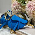 Dior S5685 Micro Saddle Bag With Strap Scarlet Blue Goatskin - Default Title - View 1