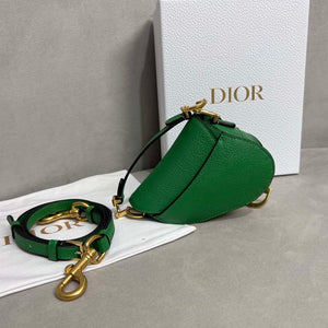 Dior S5685 Micro Saddle Bag With Strap Scarlet Green Goatskin - Default Title - View 4