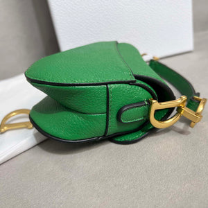 Dior S5685 Micro Saddle Bag With Strap Scarlet Green Goatskin - Default Title - View 5