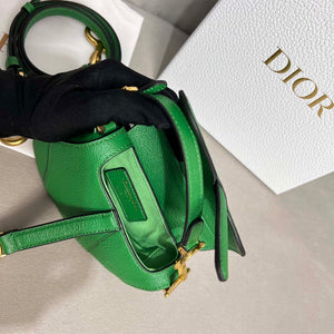 Dior S5685 Micro Saddle Bag With Strap Scarlet Green Goatskin - Default Title - View 8