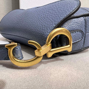 Dior S5685 Micro Saddle Bag With Strap Scarlet Light Blue Goatskin - Default Title - View 7