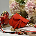 Dior S5685 Micro Saddle Bag With Strap Scarlet Orange Goatskin - Default Title - View 1