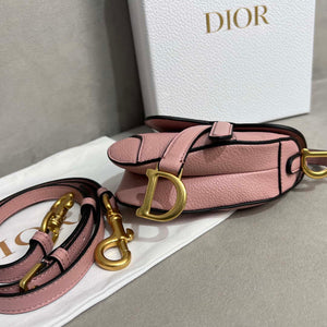 Dior S5685 Micro Saddle Bag With Strap Scarlet Pink Goatskin - Default Title - View 6