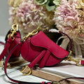 Dior S5685 Micro Saddle Bag With Strap Scarlet Red Goatskin - Default Title - View 1