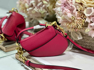 Dior S5685 Micro Saddle Bag With Strap Scarlet Red Goatskin - Default Title - View 3