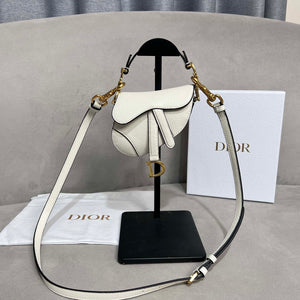 Dior S5685 Micro Saddle Bag With Strap Scarlet White Goatskin - Default Title - View 1
