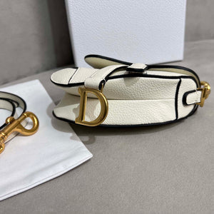Dior S5685 Micro Saddle Bag With Strap Scarlet White Goatskin - Default Title - View 6