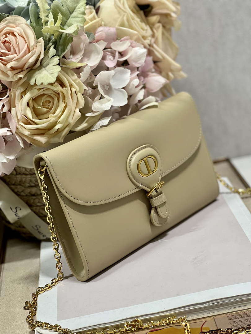 Dior S5703 Bobby EAST-WEST Pouch With Chain Apricot Smooth Calfskin - Default Title - View 2