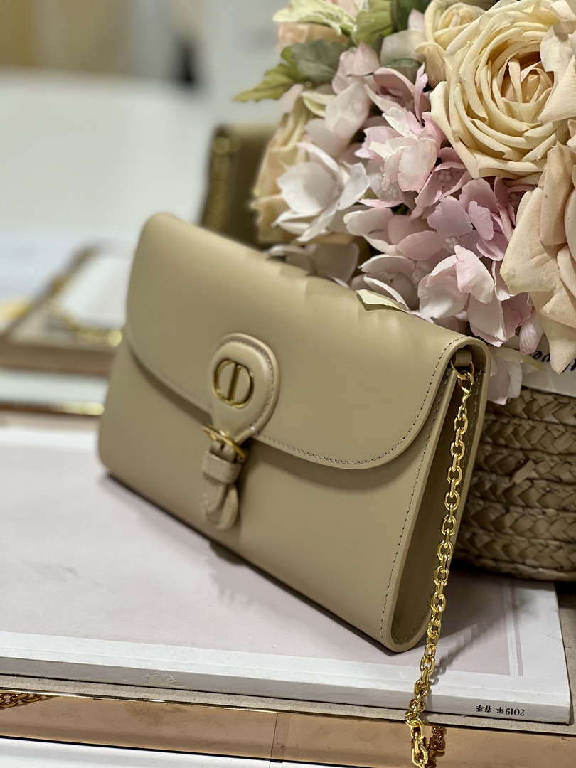 Dior S5703 Bobby EAST-WEST Pouch With Chain Apricot Smooth Calfskin - Default Title - View 3