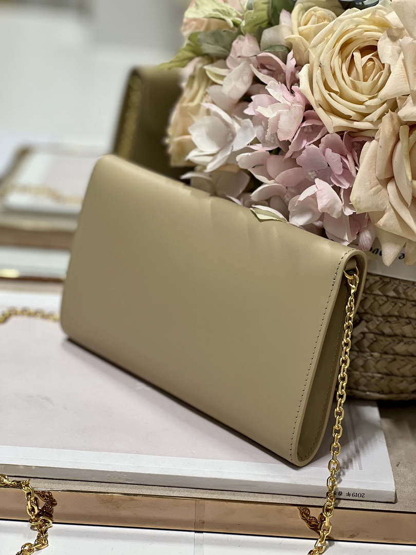 Dior S5703 Bobby EAST-WEST Pouch With Chain Apricot Smooth Calfskin - Default Title - View 5