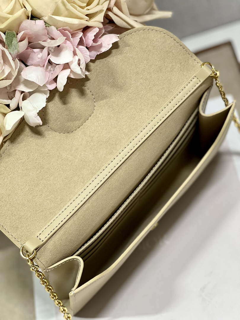 Dior S5703 Bobby EAST-WEST Pouch With Chain Apricot Smooth Calfskin - Default Title - View 8