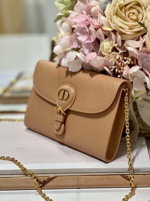 Dior S5703 Bobby EAST-WEST Pouch With Chain Caramel Beige Smooth Calfskin - Default Title - View 3