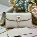 Dior S5703 Bobby EAST-WEST Pouch With Chain White Smooth Calfskin - Default Title - View 1
