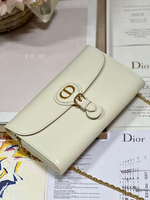 Dior S5703 Bobby EAST-WEST Pouch With Chain White Smooth Calfskin - Default Title - View 6