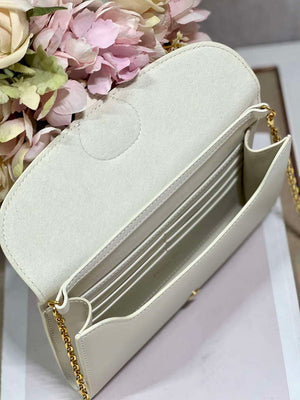Dior S5703 Bobby EAST-WEST Pouch With Chain White Smooth Calfskin - Default Title - View 8