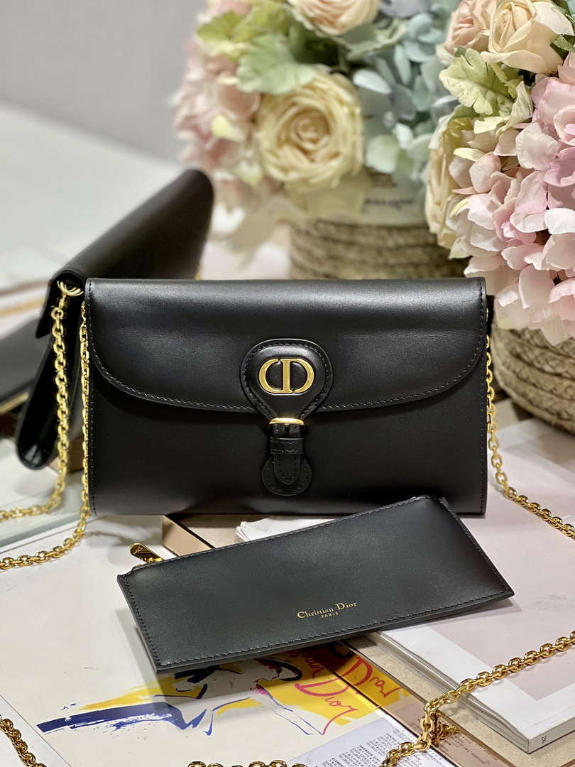 Dior S5703UBPZ_M900 Bobby EAST-WEST Pouch With Chain Black Smooth Calfskin - Default Title - View 1