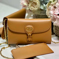 Dior S5703 Bobby EAST-WEST Pouch With Chain Brown Smooth Calfskin - Default Title - View 1