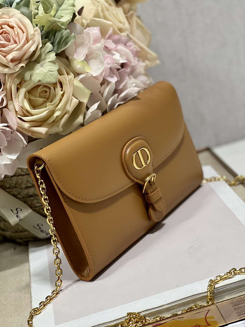 Dior S5703 Bobby EAST-WEST Pouch With Chain Brown Smooth Calfskin - Default Title - View 2