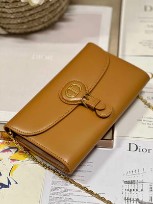 Dior S5703 Bobby EAST-WEST Pouch With Chain Brown Smooth Calfskin - Default Title - View 6
