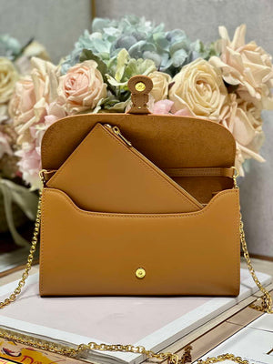 Dior S5703 Bobby EAST-WEST Pouch With Chain Brown Smooth Calfskin - Default Title - View 7