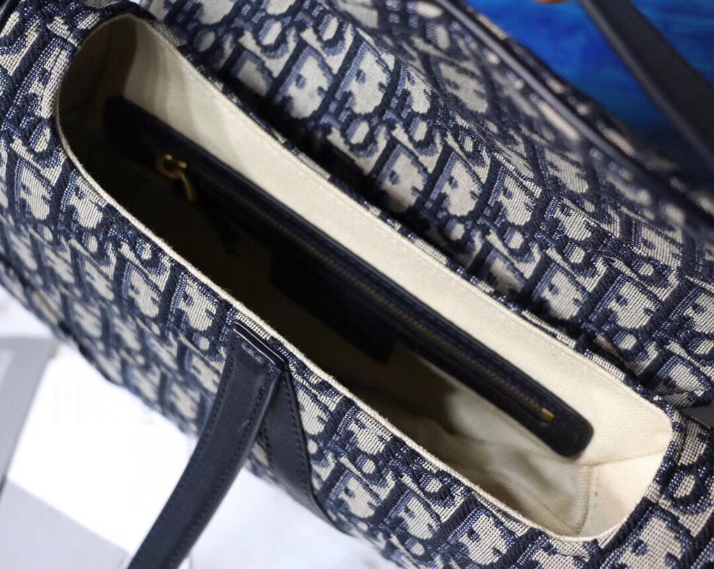 Dior Saddle Bag M0446 Blue Dior Oblique Jacquard