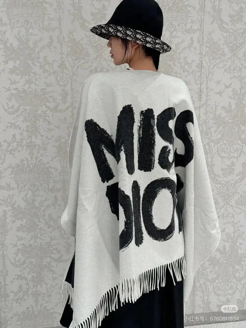 Dior Scarves Designer Letter cloak Wool Cashmere D63412