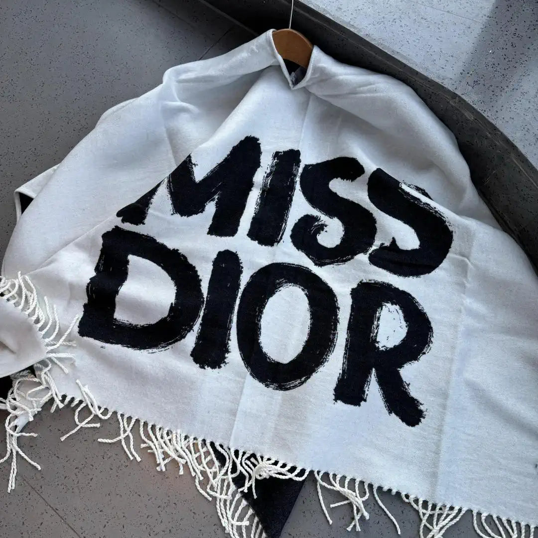 Dior Scarves Designer Letter cloak Wool Cashmere D63412