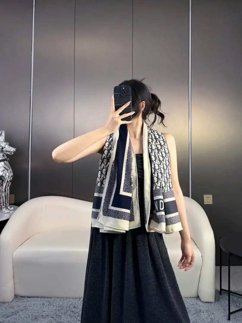 Dior Scarves Designer Obique Jacquard Scarf D63301