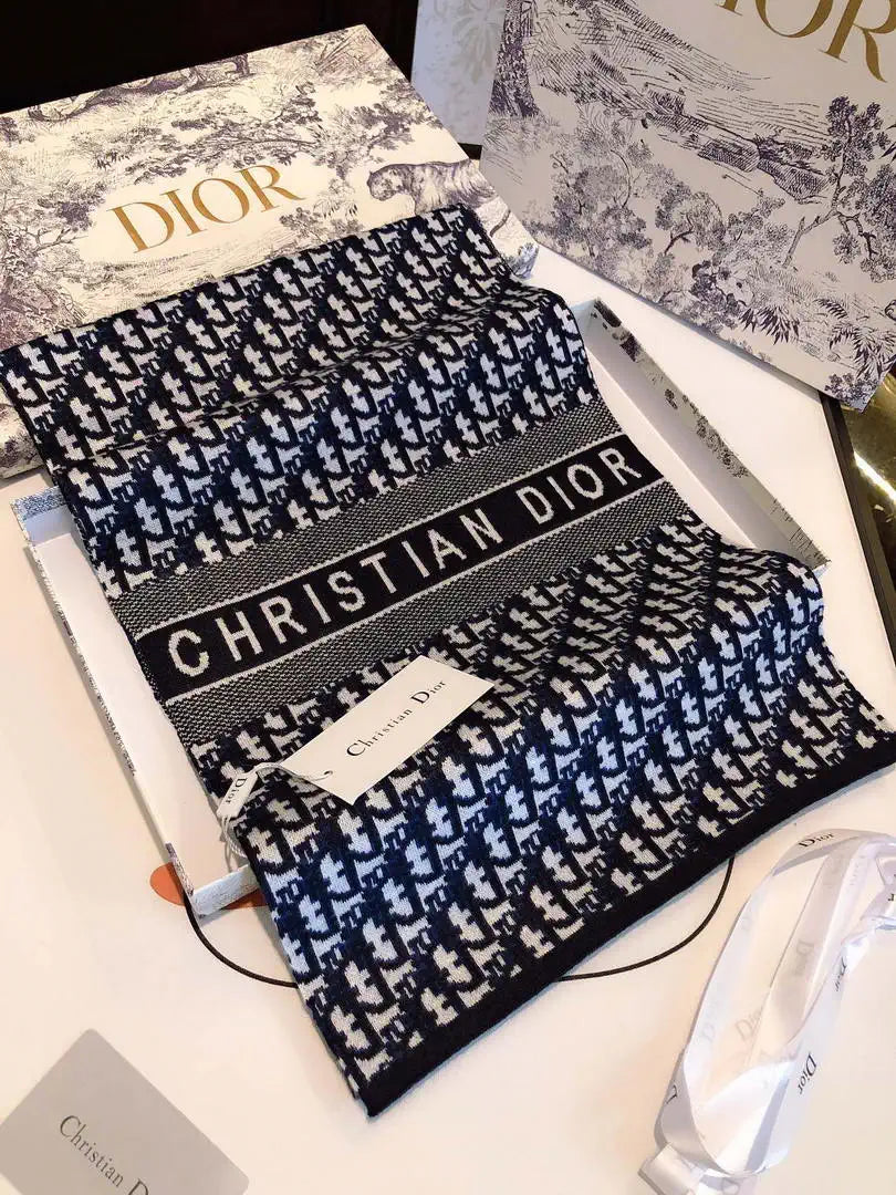 Dior Scarves Designer Scarf  Cashmere knitted D63400