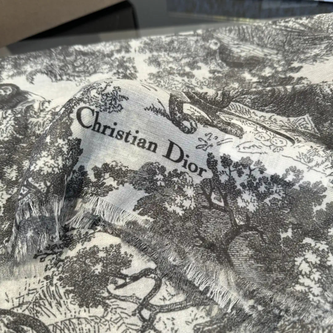 Dior Scarves Dior Elegant Animal Jungle Silk Cashmere Scarf& Shawl  Cashmere D63417