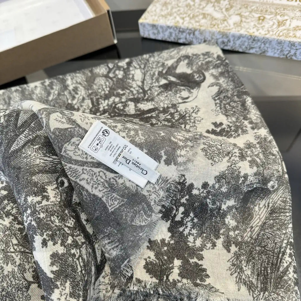 Dior Scarves Dior Elegant Animal Jungle Silk Cashmere Scarf& Shawl  Cashmere D63417