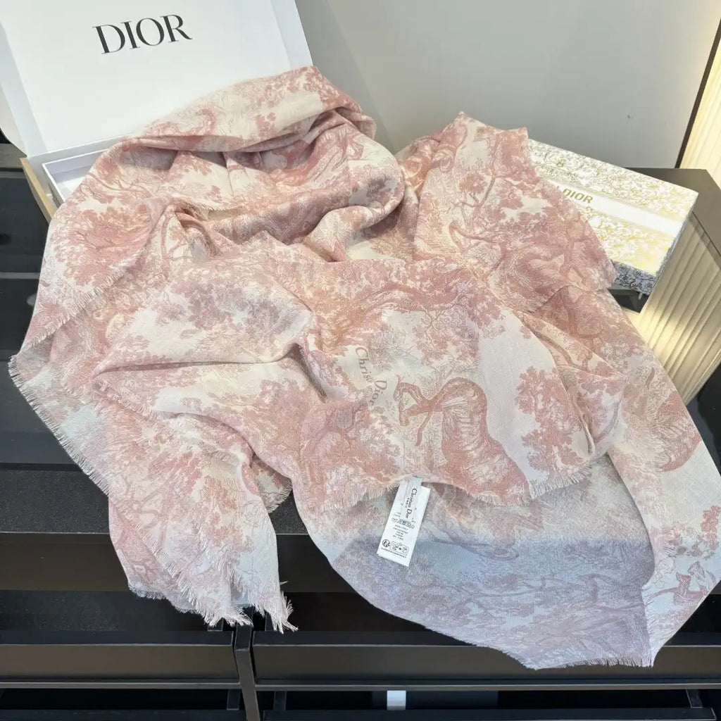 Dior Scarves Dior Elegant Animal Jungle Silk Cashmere Scarf& Shawl  Cashmere D63418