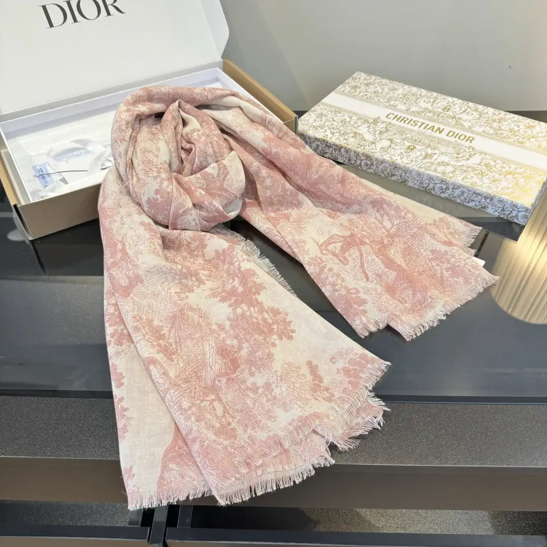 Dior Scarves Dior Elegant Animal Jungle Silk Cashmere Scarf& Shawl  Cashmere D63418