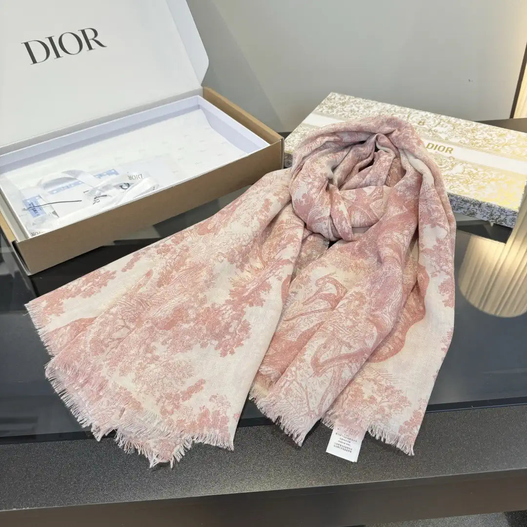 Dior Scarves Dior Elegant Animal Jungle Silk Cashmere Scarf& Shawl  Cashmere D63418