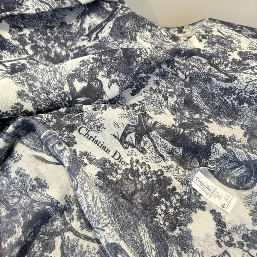 Dior Scarves Dior Elegant Animal Jungle Silk Cashmere Scarf& Shawl  Cashmere D63419