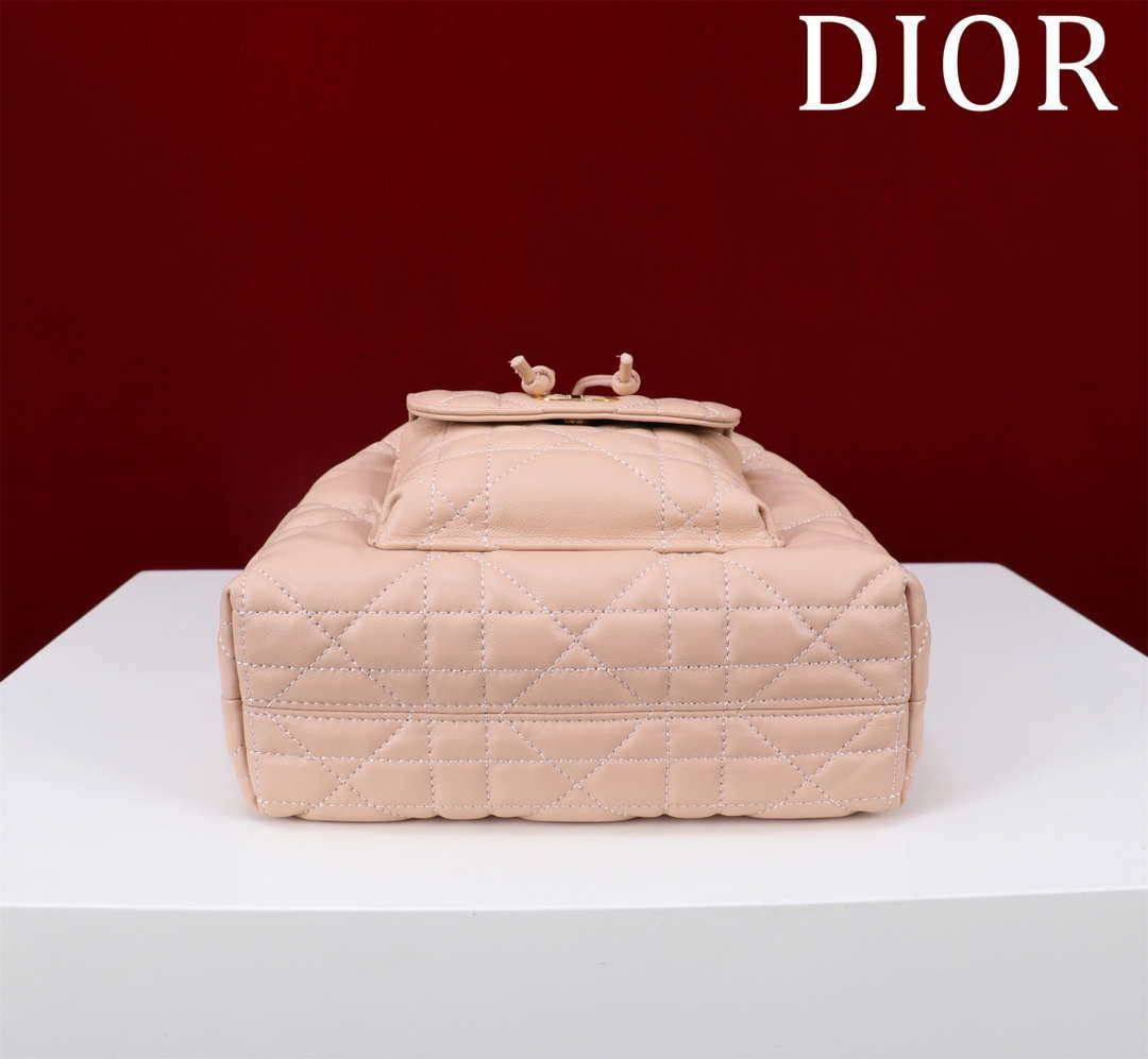 Dior Small Caro Bucket Bag Powder Pink Macrocannage Lambskin M3372