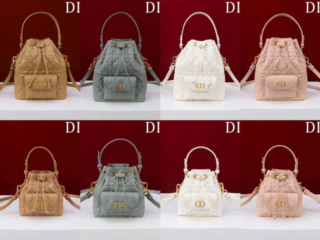 Dior Small Caro Bucket Bag Powder Pink Macrocannage Lambskin M3372
