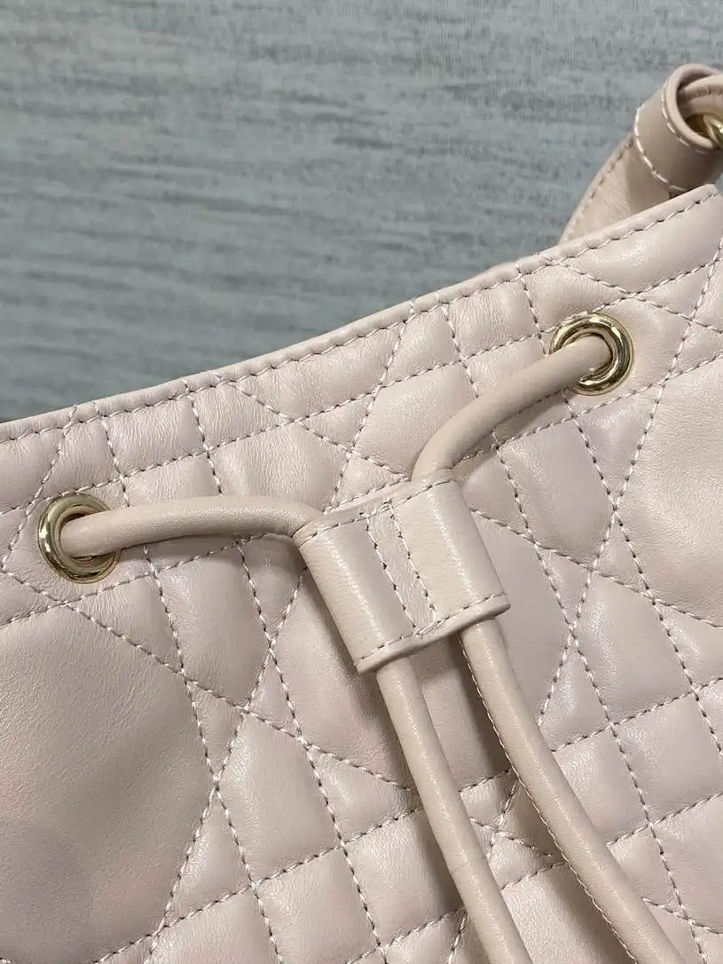 Dior Small D-Motion Bag Macrocannage Lambskin M2851 Powder Pink
