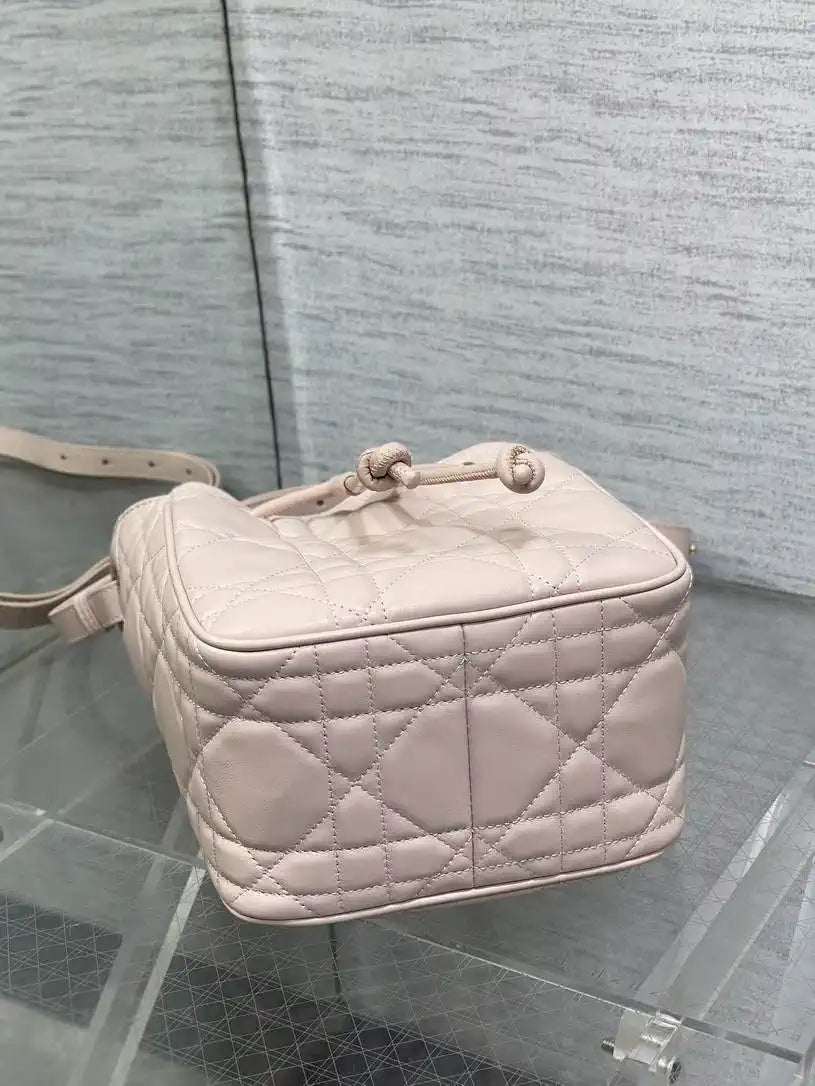 Dior Small D-Motion Bag Macrocannage Lambskin M2851 Powder Pink