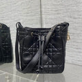 Dior Small D-Motion Bag Macrocannage Lambskin M2851 Black